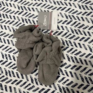 Zutano Fleece Baby Booties - Gray